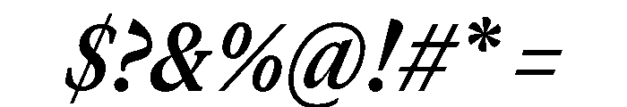 GTCanon MNarrowBoldItalic Font OTHER CHARS