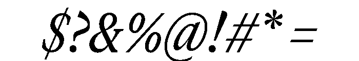 GTCanon MNarrowMediumItalic Font OTHER CHARS