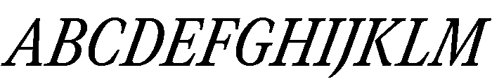 GTCanon MNarrowMediumItalic Font UPPERCASE