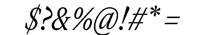 GTCanon MNarrowRegularItalic Font OTHER CHARS