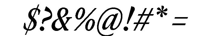 GTCanon MNarrowSemiboldItalic Font OTHER CHARS