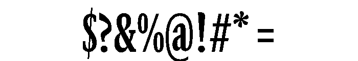 GTCanon SCondensedBold Font OTHER CHARS