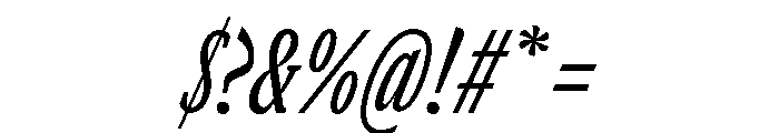 GTCanon SCondensedMediumItalic Font OTHER CHARS