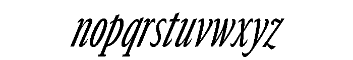 GTCanon SCondensedRegularItalic Font LOWERCASE