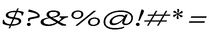 GTCanon SExpandedRegularItalic 2 Font OTHER CHARS