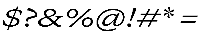 GTCanon SExtendedRegularItalic Font OTHER CHARS