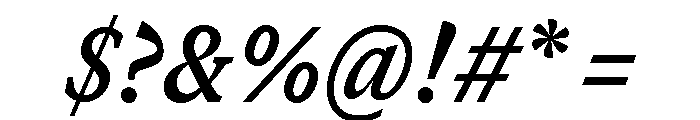 GTCanon SNarrowBoldItalic Font OTHER CHARS
