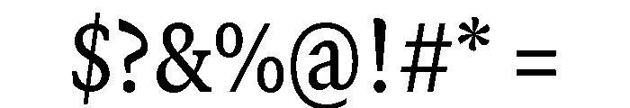 GTCanon SNarrowMedium 2 Font OTHER CHARS
