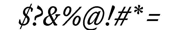 GTCanon SNarrowMediumItalic Font OTHER CHARS
