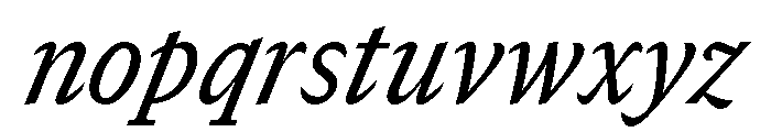 GTCanon SNarrowMediumItalic Font LOWERCASE