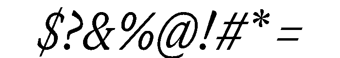 GTCanon SNarrowRegularItalic 2 Font OTHER CHARS