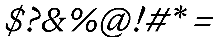 GTCanon SRegularItalic Font OTHER CHARS