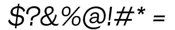GTEraDisplay LightOblique Font OTHER CHARS