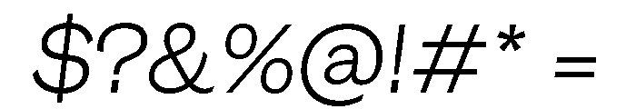 GTEraDisplay ThinOblique Font OTHER CHARS