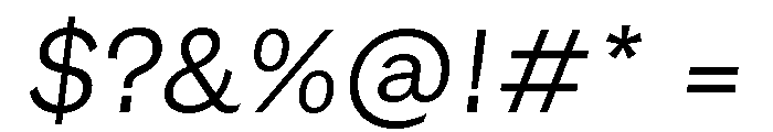 GTEraText LightOblique Font OTHER CHARS
