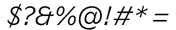 GTFlaireBasic LightItalic Font OTHER CHARS