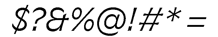 GTFlaireExtra LightItalic Font OTHER CHARS
