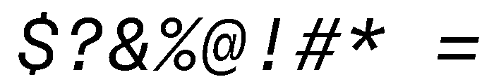 GTFlexaMono LtIt Font OTHER CHARS