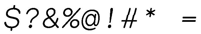 GTMaruMono LightOblique Font OTHER CHARS