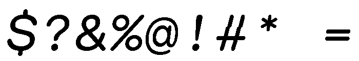 GTMaruMono RegularOblique 2 Font OTHER CHARS