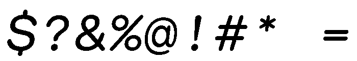 GTMaruMono RegularOblique Font OTHER CHARS