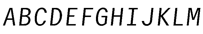 GTMechanikMono LightOblique Font UPPERCASE