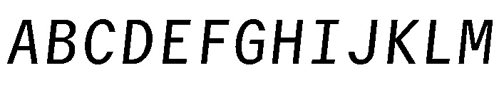 GTMechanikMono RegularOblique Font UPPERCASE