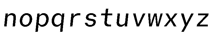 GTMechanikMono RegularOblique Font LOWERCASE