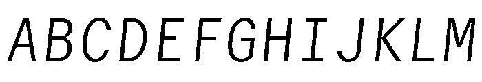 GTMechanikMono ThinOblique Font UPPERCASE