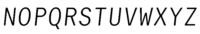 GTMechanikMono ThinOblique Font UPPERCASE