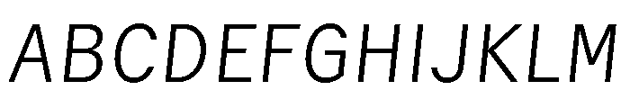 GTMechanikSemi ThinOblique Font UPPERCASE