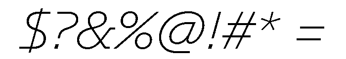 GTPlanar Italic15Thin Font OTHER CHARS