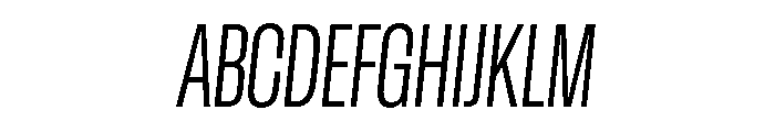 GTStandard LCondensedLightOblique Font UPPERCASE