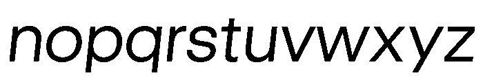 GTStandard LLightOblique Font LOWERCASE