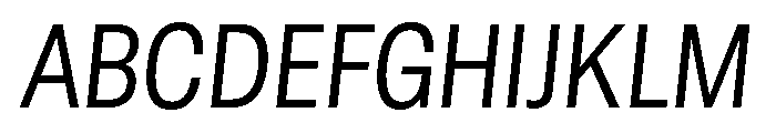 GTStandard LNarrowLightOblique Font UPPERCASE