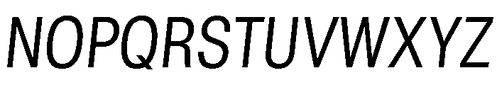 GTStandard LNarrowLightOblique Font UPPERCASE