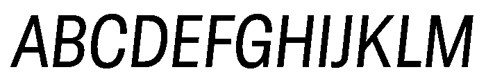 GTStandard LNarrowRegularOblique Font UPPERCASE