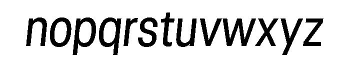 GTStandard LNarrowRegularOblique Font LOWERCASE