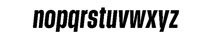GTStandard MCondensedHeavyOblique Font LOWERCASE
