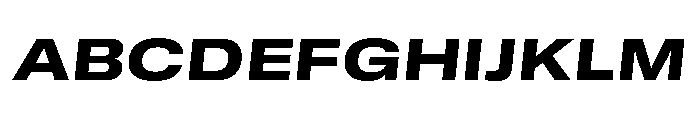 GTStandard MExtendedHeavyOblique Font UPPERCASE