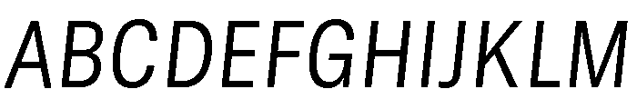 GTStandard MNarrowLightOblique Font UPPERCASE