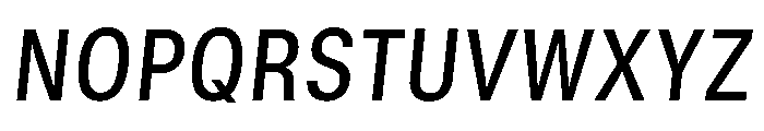 GTStandard MNarrowMediumOblique Font UPPERCASE