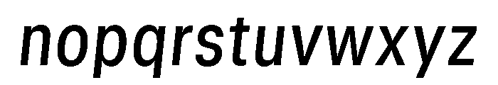 GTStandard MNarrowMediumOblique Font LOWERCASE