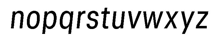 GTStandard MNarrowRegularOblique 2 Font LOWERCASE
