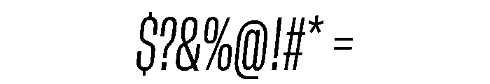 GTStandard SCondensedLightOblique Font OTHER CHARS