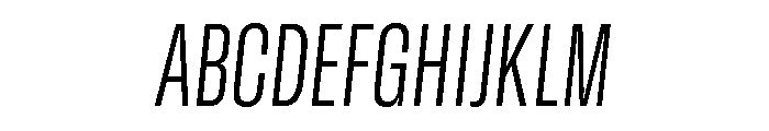GTStandard SCondensedLightOblique Font UPPERCASE