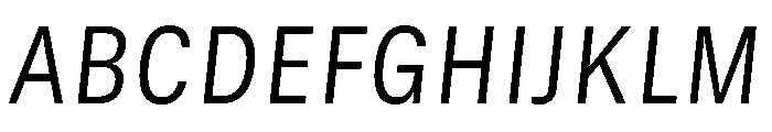 GTStandard SNarrowLightOblique Font UPPERCASE