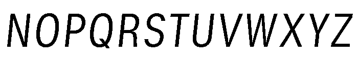 GTStandard SNarrowLightOblique Font UPPERCASE