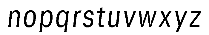 GTStandard SNarrowLightOblique Font LOWERCASE