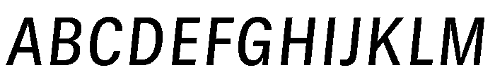GTStandard SNarrowMediumOblique Font UPPERCASE